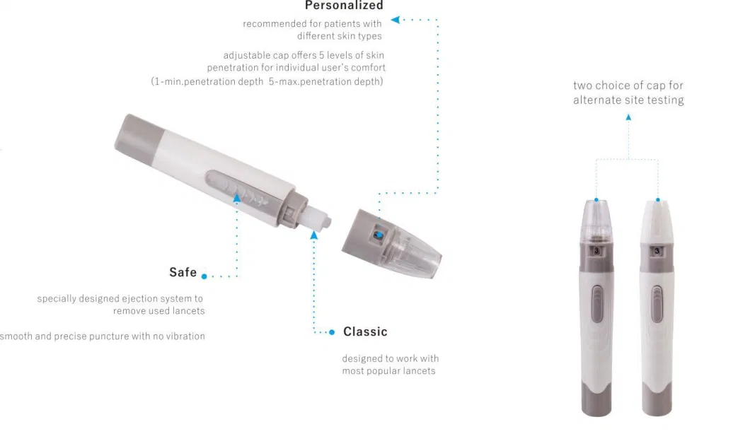 Medical Blood Lancet Pen Lancing Device with Repeated Use